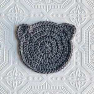 Handmade Crochet Kitty Coaster